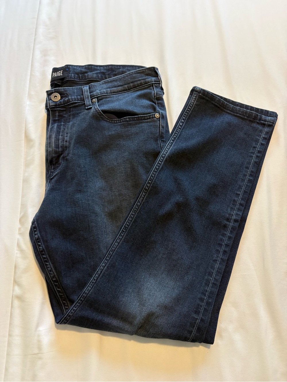 PAIGE LENNOX Men's Dark Indigo Straight Jeans